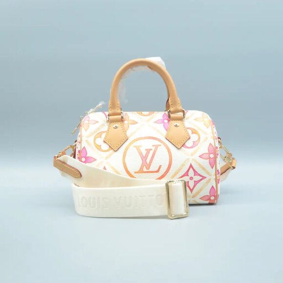 Auth LOUIS VUITTON Speedy 20 Bandouliere White&Orange Monogram Canvas 3117-1092 - Picture 2 of 12